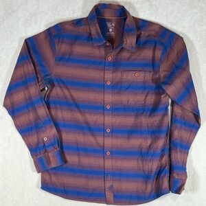 Mountain Hardwear Medium Tactical Cotton Flannel Navy Plaid Athletic Fit C22